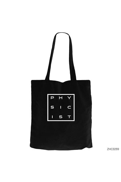 Z zepplin Physicist Box Black Zippered Cloth Bag Gabardine