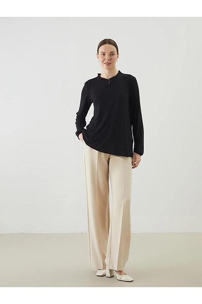 LC Waikiki Γυναικεία μπλούζα LCW Grace Ruffle Stand Collar (S5)