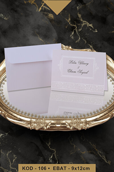 Cem Davetiye Mini Boy Düğün Nişan Nikah Kına Davetiyesi 106 (100 Adet) Baskı ...