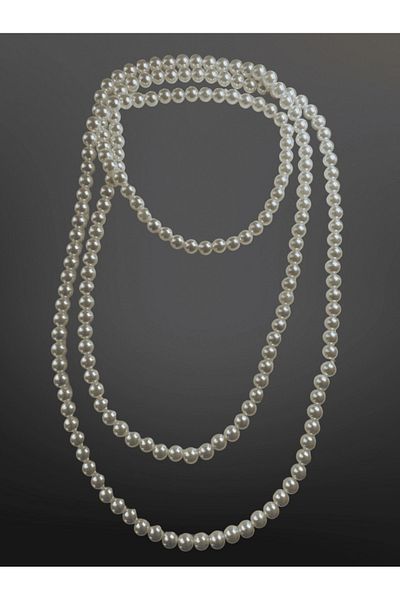 FM 2 Pieces Vintage Style 120 cm and 45 cm Long Pearl Model Necklace |   Multi-Storey Use Classic & Stylish Design