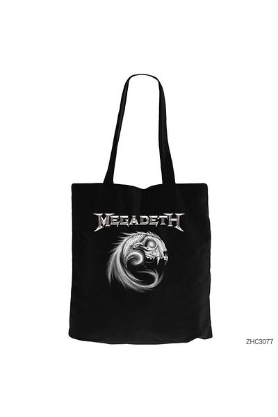 Z zepplin Megadeth Youthanasia Black Zippered Cloth Bag Gabardine