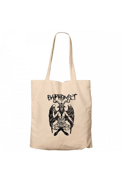 Z zepplin Baphomet Mythological Figure Cream Zippered Cloth Bag Gabardine