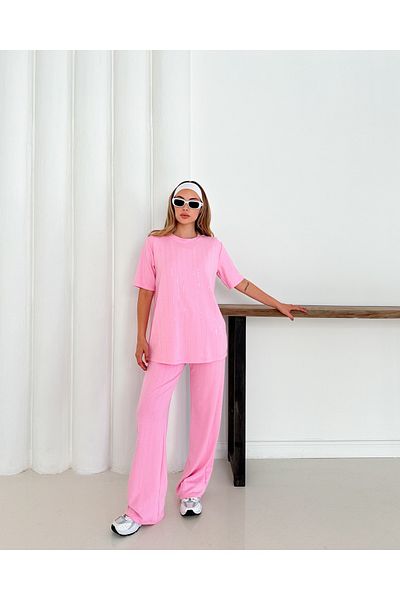 badibadii Women's Diamond Blouse Elastic Waist Trousers Modal Suit 3089 60283231