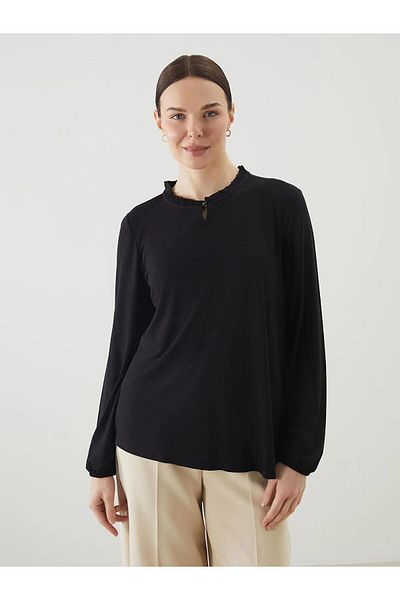 LC Waikiki Γυναικεία μπλούζα LCW Grace Ruffle Stand Collar (S5)