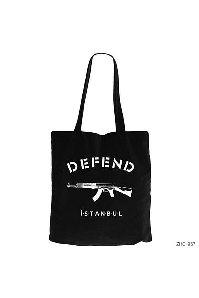 Z zepplin Defend Istanbul Black Zippered Cloth Bag Gabardine