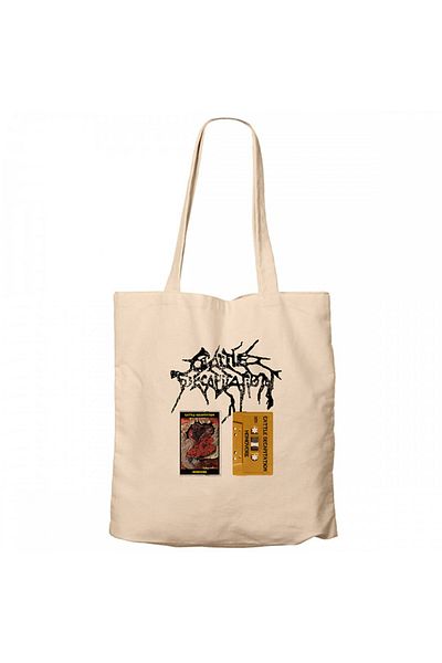 Z zepplin Cattle Decapitation Homovore Cream υφασμάτινη τσάντα με φερμουάρ Gabardine