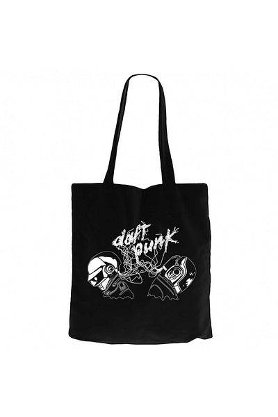 Z zepplin Daft Punk Ropes Μαύρη υφασμάτινη τσάντα με φερμουάρ Gabardine