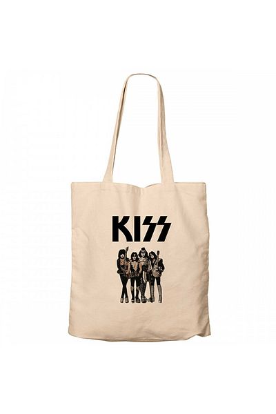 Z zepplin Kiss Anime Cream Zipper Cloth Bag Gabardine