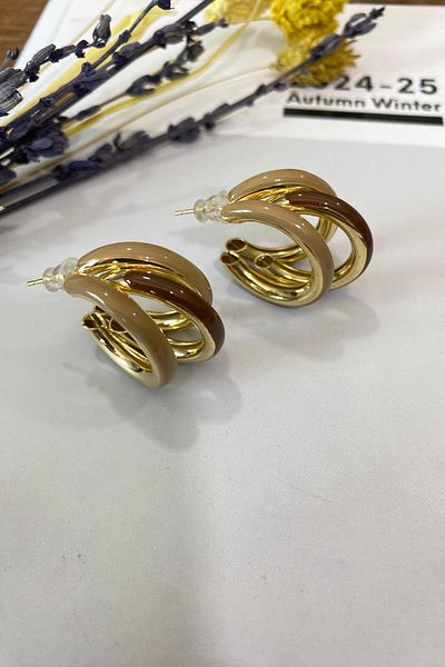 İthal 1546 Imported Coffee Earrings