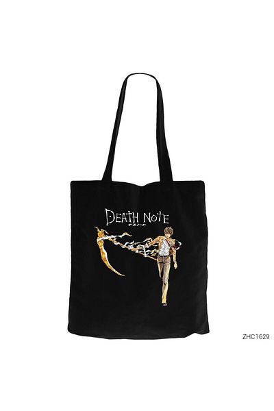 Z zepplin Death Note Raptor Μαύρη υφασμάτινη τσάντα με φερμουάρ Gabardine