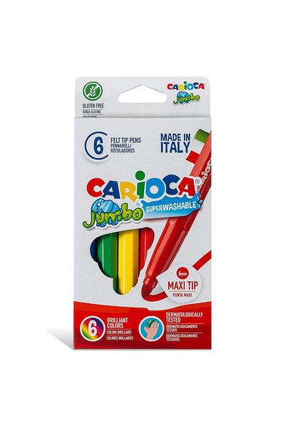 MBB ETİCARET Carioca Jumbo Super Washable Felt Tip Crayons Set of 6