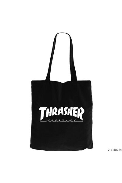 Z zepplin Geantă din pânză cu fermoar neagră Thrasher Magazine Classic Gabardine