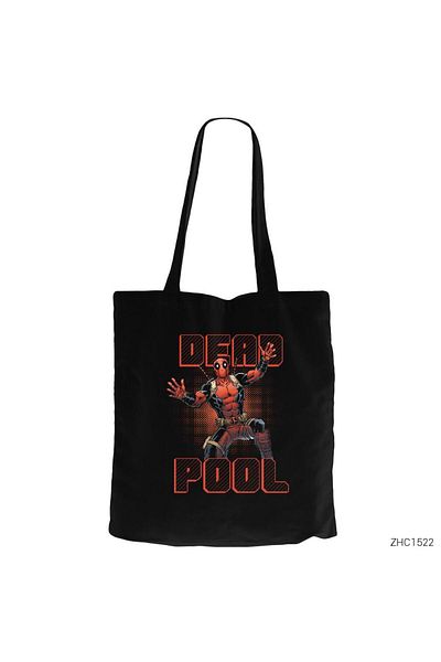 Z zepplin Deadpool Shock Black Zippered Cloth Bag Gabardine