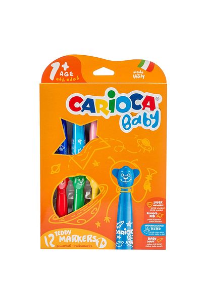 MBB ETİCARET Carioca Teddy Jumbo Duck Super Washable Felt Tip Crayons 12 Pack
