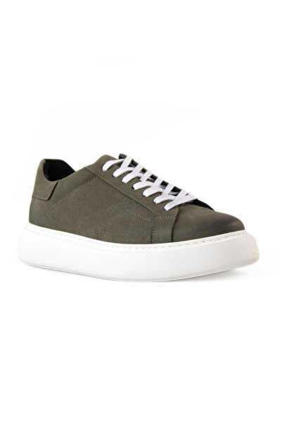 Tripy Genuine Leather Men's Lace-Up Khaki Sneaker Shoes Kelvin