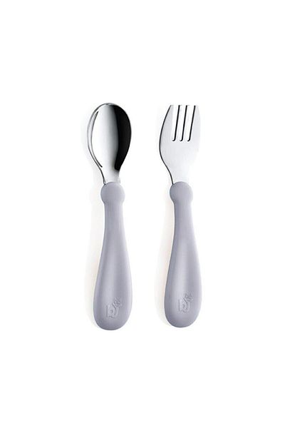 MBB ETİCARET Babyjem Stainless Steel Fork Spoon Set 522 Gray