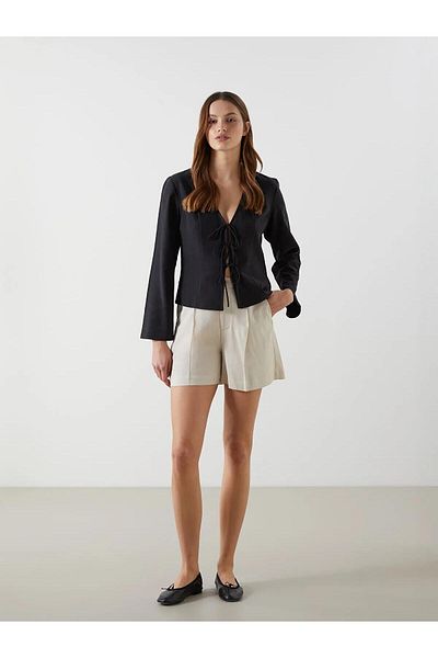 LC Waikiki Lcw Vision Loose Fit Linen Blend Women's Shorts (S5)