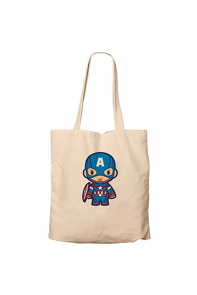 Z zepplin Geantă din pânză cu fermoar Captain America Animation Cream Gabardine
