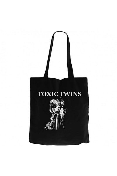 Z zepplin Geantă din pânză cu fermoar neagră Aerosmith Toxic Twins Gabardine