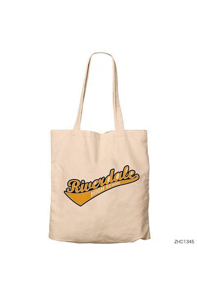 Z zepplin Geantă din pânză cu fermoar crem Riverdale High School Gabardine