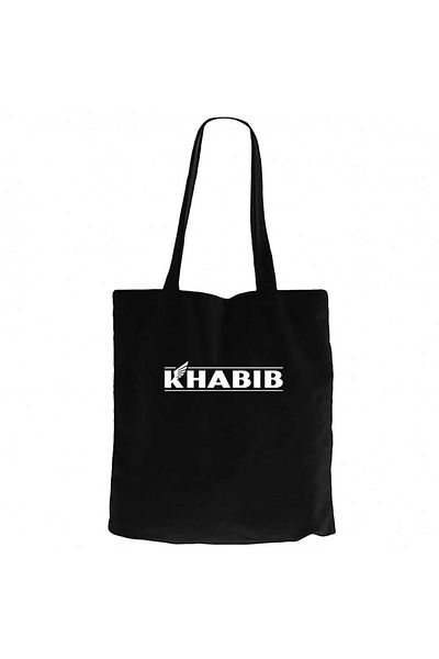 Z zepplin Khabib Logotype Μαύρη υφασμάτινη τσάντα με φερμουάρ Gabardine