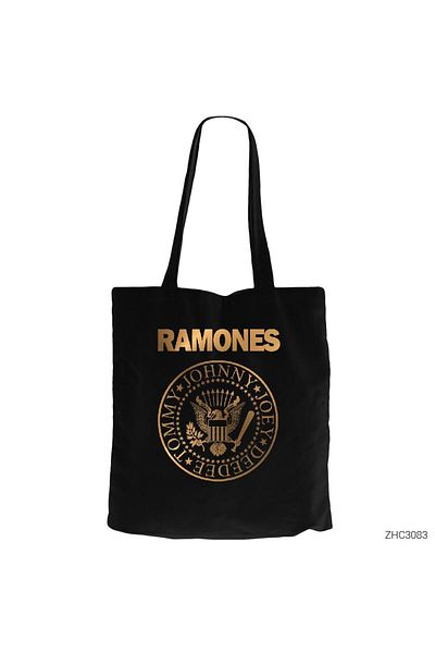 Z zepplin Geantă Ramones Gold Edition neagră cu fermoar Gabardine