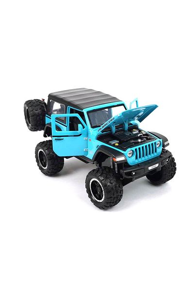 BaoBao Jeep Wrangler Rubicon albastru turcoaz, macheta scara 1:24, 22 cm, BAOBAO