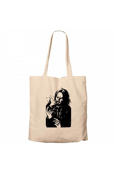 Z zepplin John Wick Chapter 4 Guns Cream Zippered Cloth Bag Gabardine
