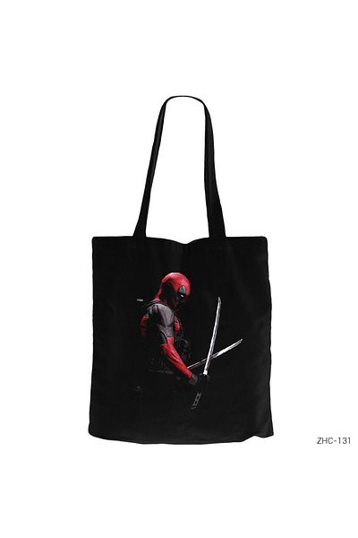 Z zepplin Deadpool Sword Black Zipper Cloth Bag Gabardine