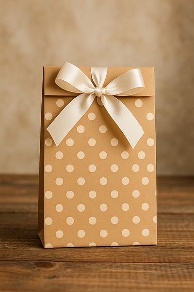 HDF PAZARLAMA Point Patterned 50 Pieces 18*8*24 Kraft Presentation Paper Bag Without Handle (Wedding, Engagement, China Etc)