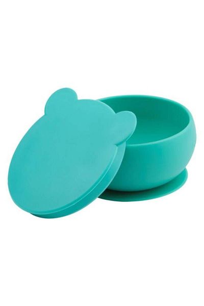 MBB ETİCARET OiOi Silicone Bowl with Lid Aqua Green