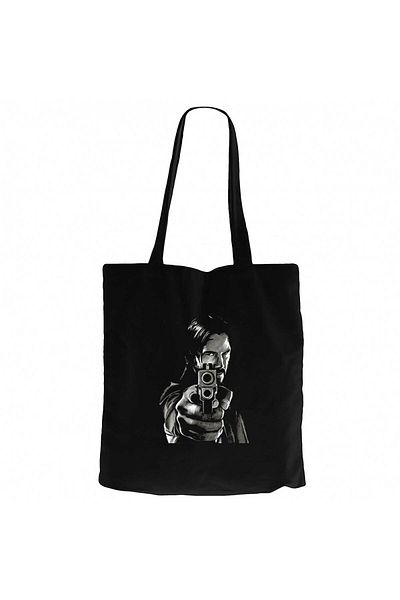 Z zepplin John Wick 4 Guns Black Zipper Cloth Bag Gabardine