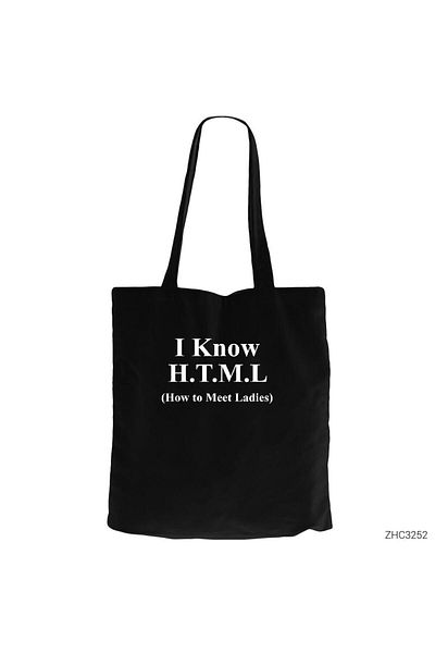Z zepplin Html Black Zippered Cloth Bag Gabardine