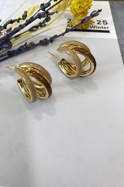İthal 1546 Imported Coffee Earrings