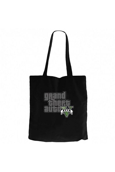 Z zepplin Grand Theft Auto Cobweb Logo Black Zipper Cloth Bag Gabardine