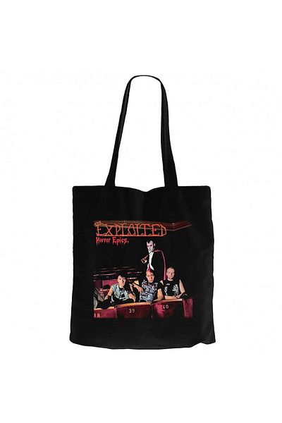 Z zepplin The Exploited Horror Epics Geantă neagră din pânză cu fermoar Gabardine