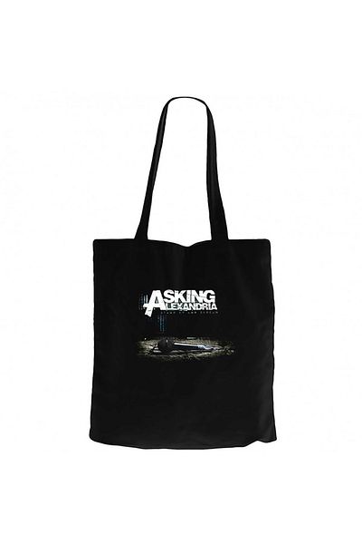 Z zepplin Asking Alexandria Stand up and Screen Black Zippered Cloth Bag Gabardine