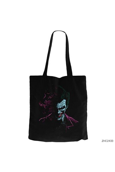 Z zepplin Jokr with Bats Black Zippered Cloth Bag Gabardine