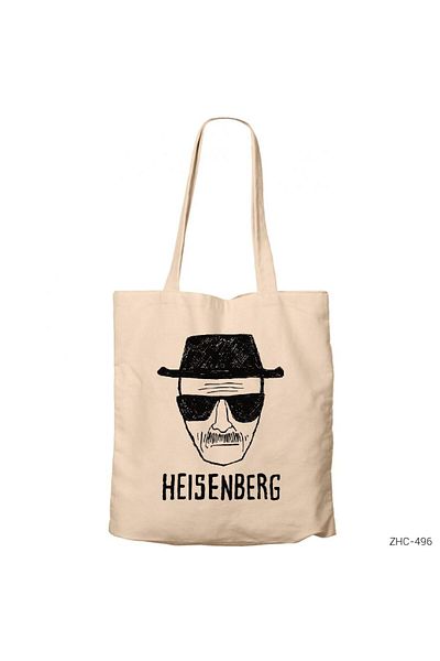 Z zepplin Breaking Bad Heisenberg Geantă din pânză cu fermoar crem Gabardine