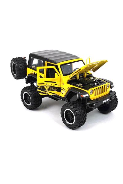 BaoBao Jeep Wrangler Rubicon scale model 1:24 22cm yellow off-road high suspension BAOBAO