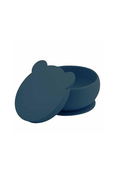 MBB ETİCARET OiOi Silicone Bowl with Lid Deep Blue