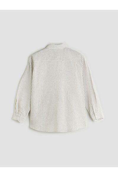 LC Waikiki New Season Striped Linen Blend Women's Shirt Tunic - S5Rg08Z8