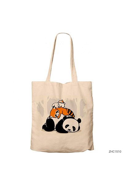 Z zepplin Animals Sleeping Cream Zippered Cloth Bag Gabardine