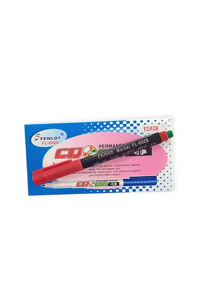 fenlot Boxed Red Acetate Permanent Cd Pen Medium Tip (12 Pcs))