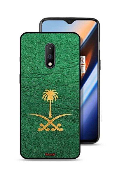 Tolwak غطاء حماية لهاتف OnePlus 7 من الجلد مع علامة المملكة العربية السعودية