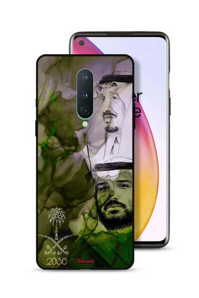 Tolwak غطاء حماية لهاتف OnePlus 8 - ملصق فني للملك سلمان وولي العهد محمد