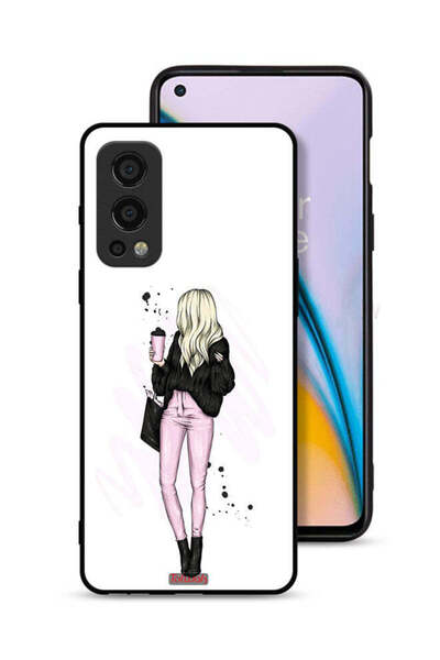 Tolwak غطاء حماية لهاتف OnePlus Nord 2 5G، صورة فتاة تحمل كوب قهوة