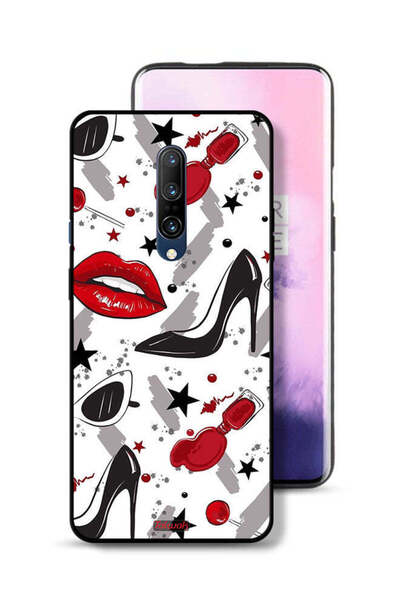 Tolwak غطاء حماية لهاتف OnePlus 7 Pro برسومات أحمر الشفاه والأحذية
