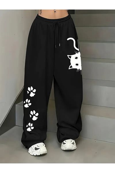 Touz Moda Cute Cat Printed Unisex Baggy Tracksuit