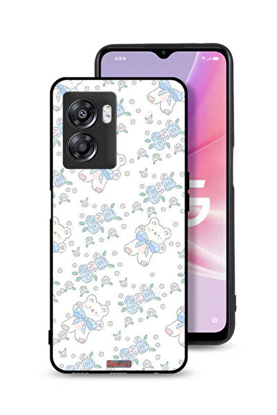 Tolwak غطاء حماية لهاتف Oppo A57 5G مع رمز دب تيدي لطيف وزهور